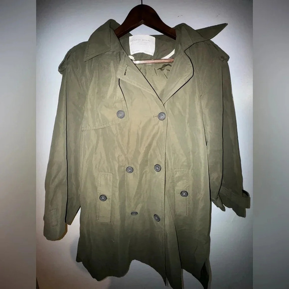 Zara Size XS‎ Green Trenchcoat - Picture 1 of 8